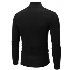 Men Mock Neck Long Sleeve Tee