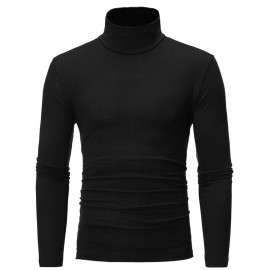 Men Mock Neck Long Sleeve Tee