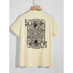 Men Poker Print Crew Neck Tee