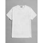 Men Round Neck Solid Tee