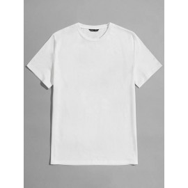 Men Round Neck Solid Tee