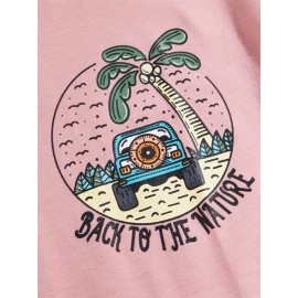 Shakeurbrain Guys Letter Tropical Graphic Tee