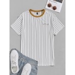 Men Striped & Letter Graphic Tee