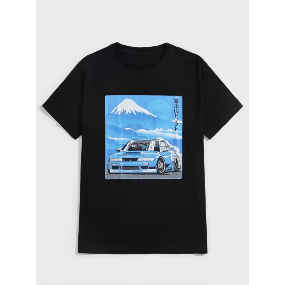 Car & Mountain Graphic Tee