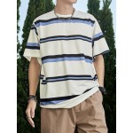 Men Block Striped Tee