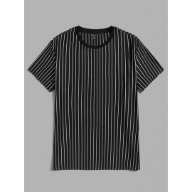 Men 2pcs Striped Pattern Tee