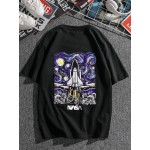 Men Rocket & Letter Graphic Tee