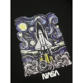 Men Rocket & Letter Graphic Tee