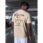 Men Slogan & Butterfly Print Tee