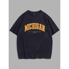 Men Letter Graphic Crew Neck Tee