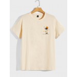 Men Tropical and Letter Graphic Tee