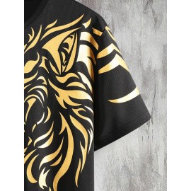 Men Abstract Animal Print Tee