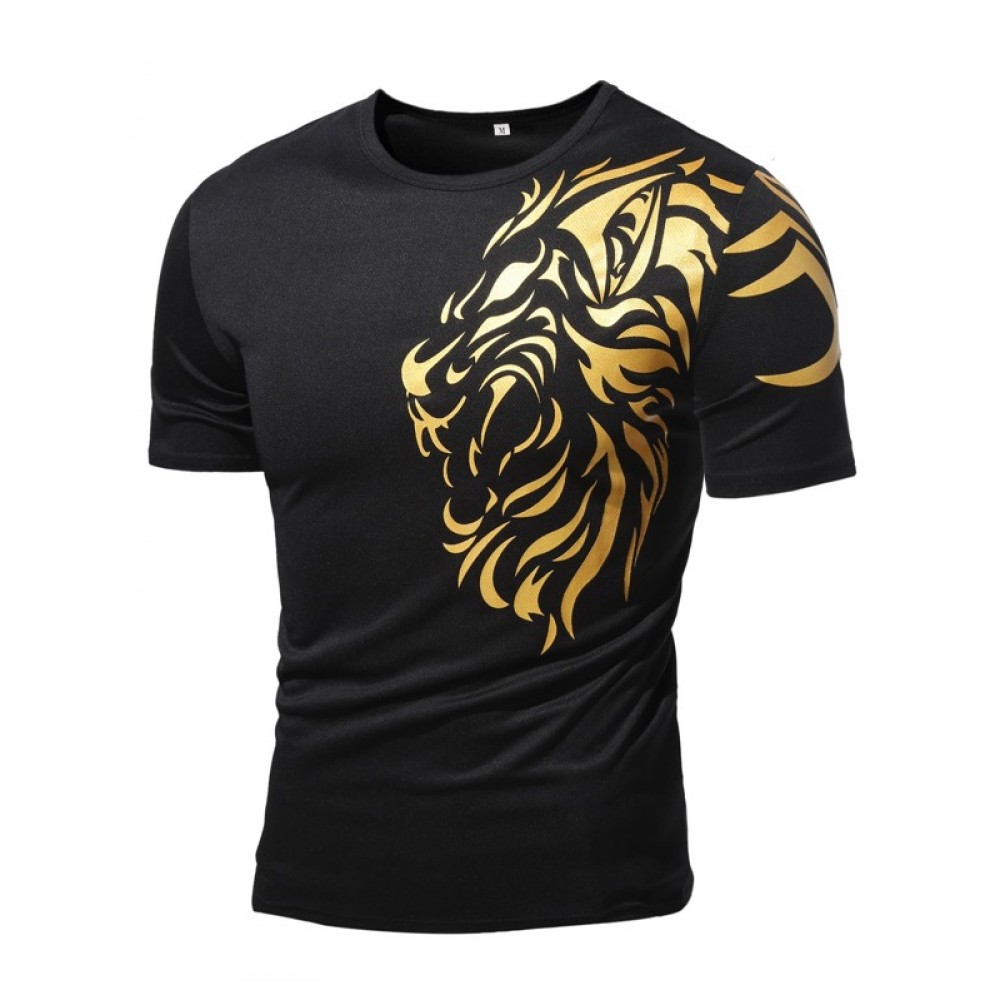 Men Abstract Animal Print Tee