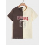 Men Colorblock Letter Graphic Tee