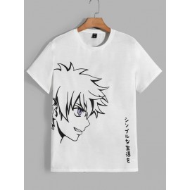 Men Japanese Letter &  Graphic Tee