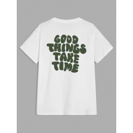 Men Slogan Graphic Tee