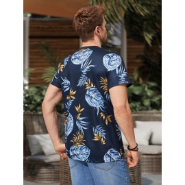 Men Tropical Print Tee