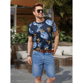 Men Tropical Print Tee