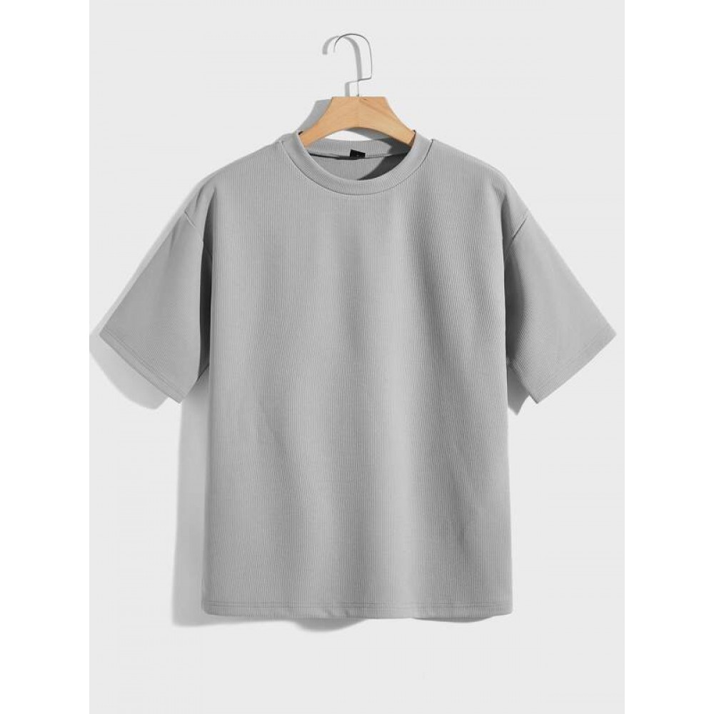 Men Solid Drop Shoulder Tee