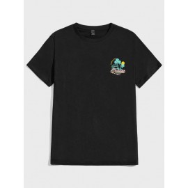 Men Coconut Tree & Letter Graphic Tee