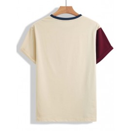 Men Letter Graphic Color Block Tee