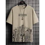 Men Letter & Building Print Tee