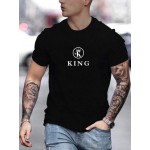 Men Letter Print Round Neck Tee