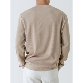 Men Solid Rib-knit Tee