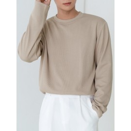 Men Solid Rib-knit Tee