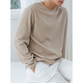 Men Solid Rib-knit Tee