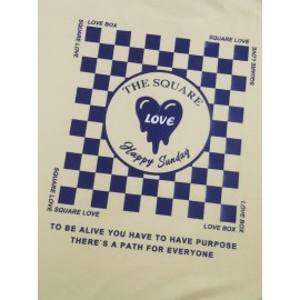 Men Checker & Slogan Graphic Tee