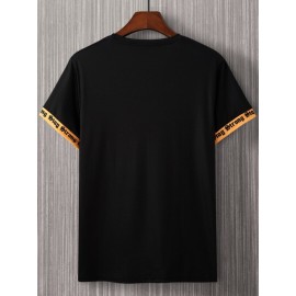 Men Letter Graphic Colorblock Tee