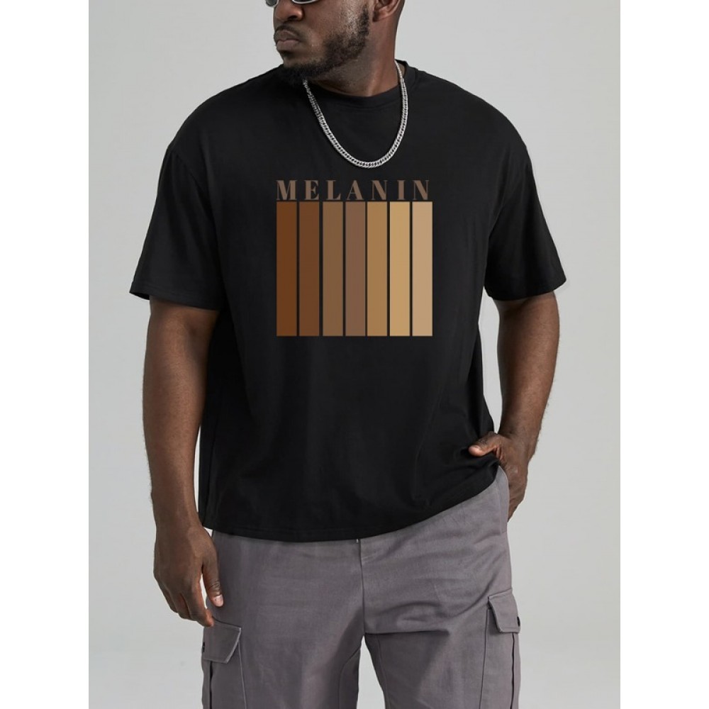 Extended Sizes Men Letter Graphic Tee