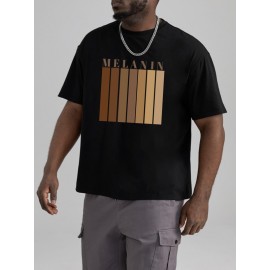 Extended Sizes Men Letter Graphic Tee