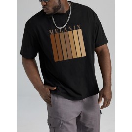 Extended Sizes Men Letter Graphic Tee