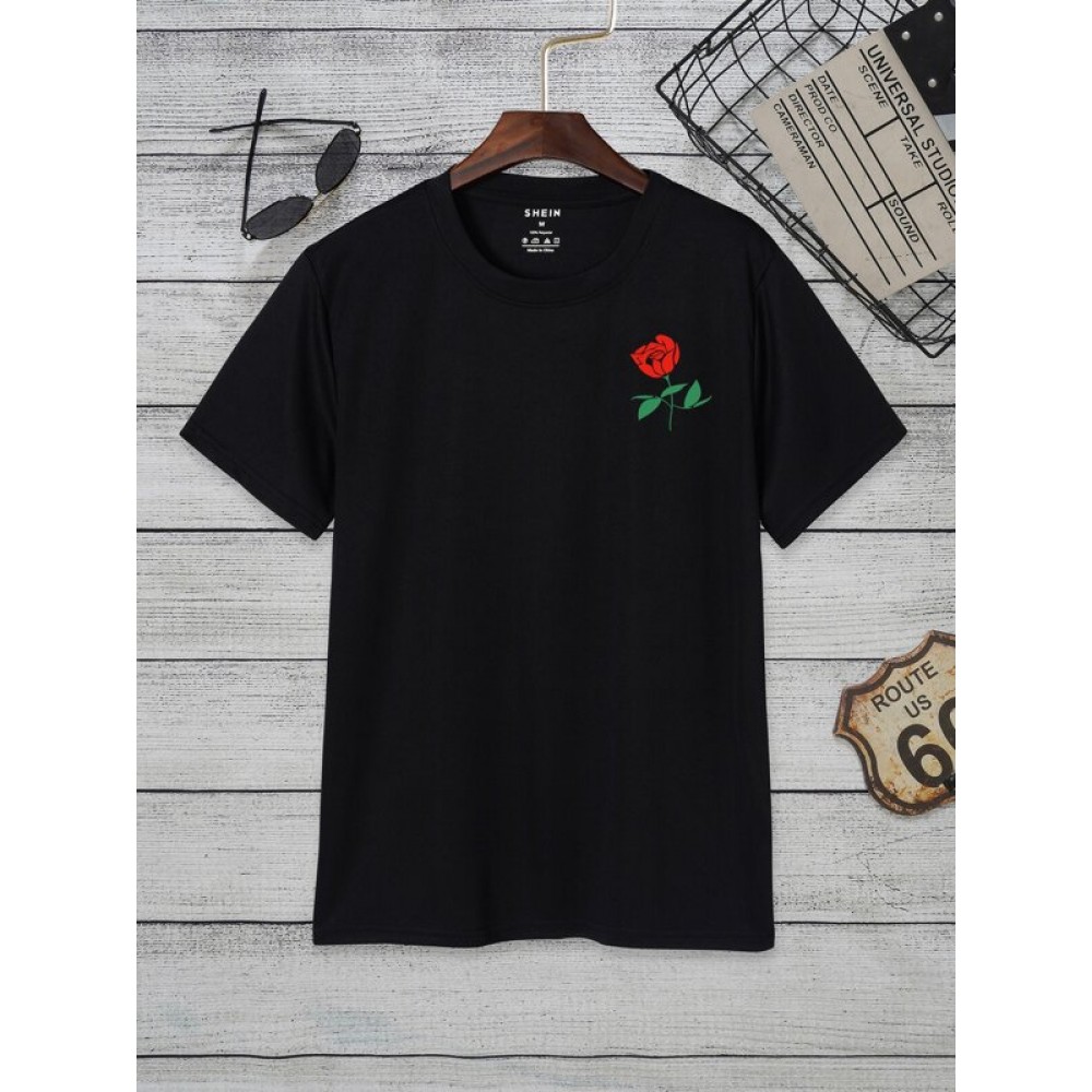 Men Floral Print Tee