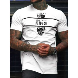 Men Crown & Slogan Graphic Tee