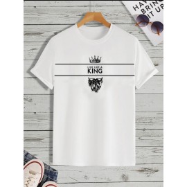 Men Crown & Slogan Graphic Tee