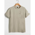 Men Patched Pocket Drop Shoulder Tee