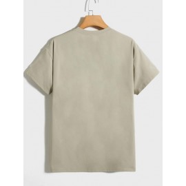 Men Patched Pocket Drop Shoulder Tee